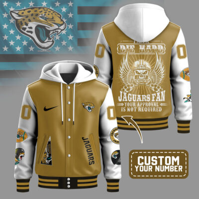 Jacksonville Jaguars | Premium NFL Die Hard Fan Hooded Baseball Jacket - 3XL