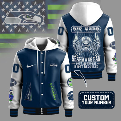 Seattle Seahawks | Premium NFL Die Hard Fan Hooded Baseball Jacket