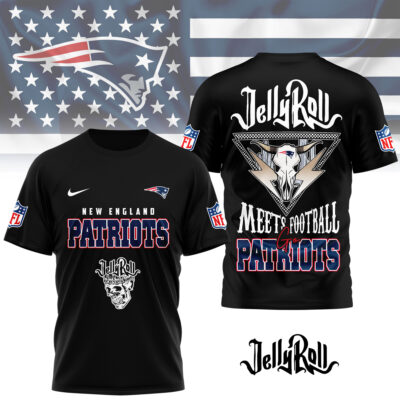 New England Patriots | Premium NFL Jelly Roll Fan 3D Shirt - 3XL