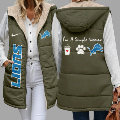 Detroit Lions | Premium NFL Simple Girl Quilted Vest
