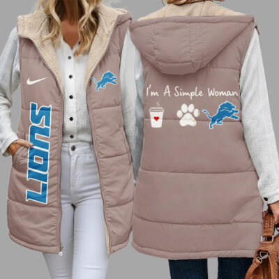Detroit Lions | Premium NFL Simple Girl Quilted Vest