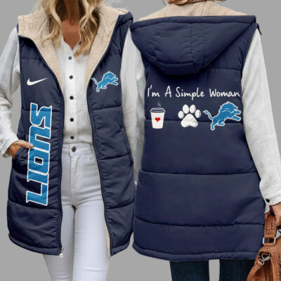 Detroit Lions | Premium NFL Simple Girl Quilted Vest