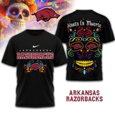 Arkansas Razorbacks | Premium NCAA Day of the Dead 3D Shirt