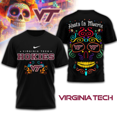 Virginia Tech Hokies | Premium NCAA Day of the Dead 3D Shirt
