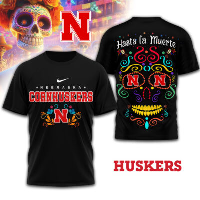 Nebraska Cornhuskers | Premium NCAA Day of the Dead 3D Shirt - 3XL