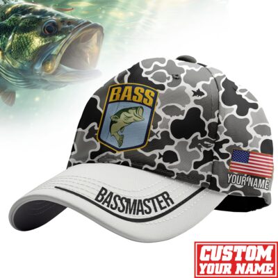 Premium Bassmaster Series Camo Fishing Cap - Grey