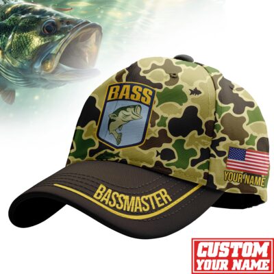 Premium Bassmaster Series Camo Fishing Cap - Light Green