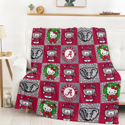 Alabama Crimson Tide | Premium NCAA Hello Kitty Cozy Fleece Blanket