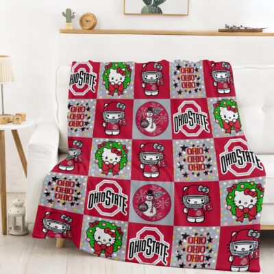 Ohio State Buckeyes | Premium NCAA Hello Kitty Cozy Fleece Blanket