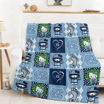 North Carolina Tar Heels | Premium NCAA Hello Kitty Cozy Fleece Blanket