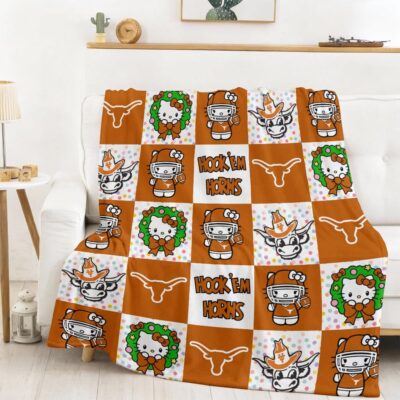 Texas Longhorns | Premium NCAA Hello Kitty Cozy Fleece Blanket
