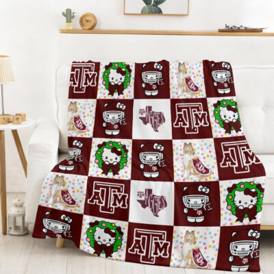 Texas AM Aggies | Premium NCAA Hello Kitty Cozy Fleece Blanket