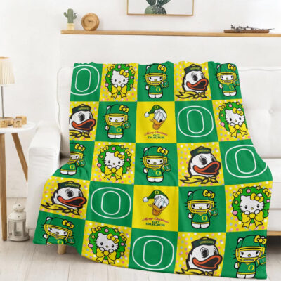 Oregon Ducks | Premium NCAA Hello Kitty Cozy Fleece Blanket