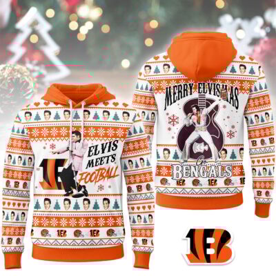 Cincinnati Bengals | Premium NFL Elvis Presley Christmas Hoodie