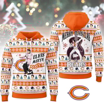 Chicago Bears | Premium NFL Elvis Presley Christmas Hoodie