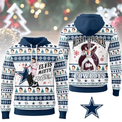 Dallas Cowboys | Premium NFL Elvis Presley Christmas Hoodie