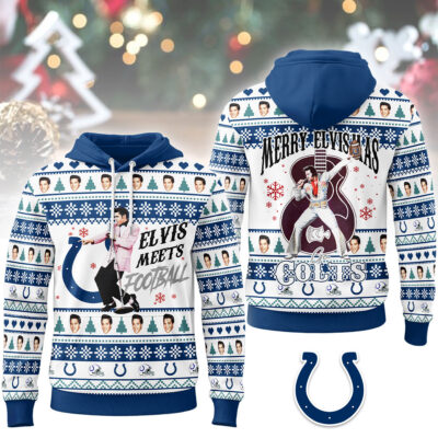 Indianapolis Colts | Premium NFL Elvis Presley Christmas Hoodie