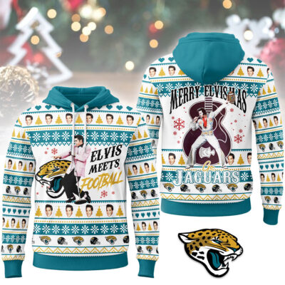 Jacksonville Jaguars | Premium NFL Elvis Presley Christmas Hoodie