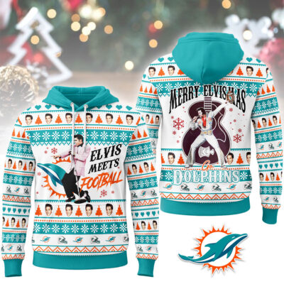 Miami Dolphins | Premium NFL Elvis Presley Christmas Hoodie