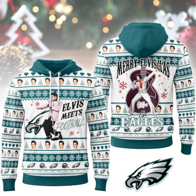 Philadelphia Eagles | Premium NFL Elvis Presley Christmas Hoodie