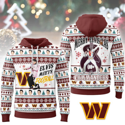 Washington Commanders | Premium NFL Elvis Presley Christmas Hoodie