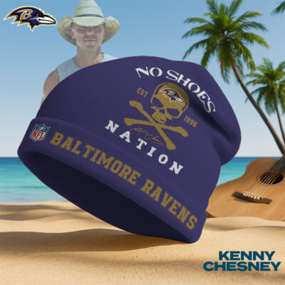 Baltimore Ravens | Premium NFL Kenny Chesney Beanie Hat - Purple