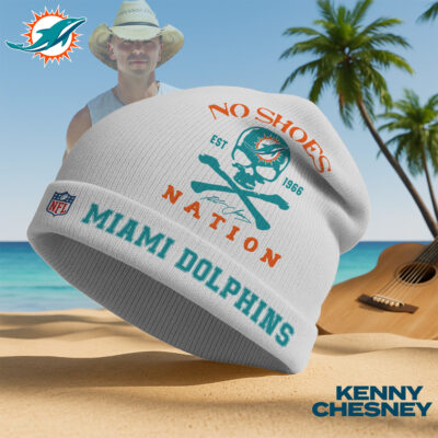 Miami Dolphins | Premium NFL Kenny Chesney Beanie Hat - White