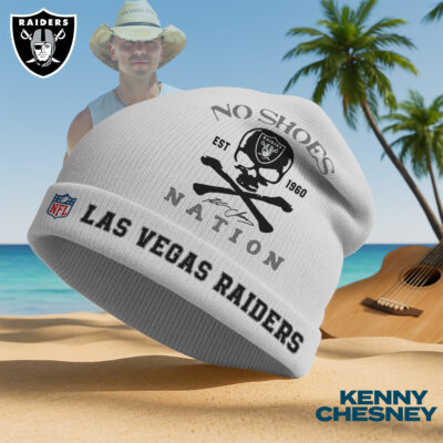Las Vegas Raiders | Premium NFL Kenny Chesney Beanie Hat - White