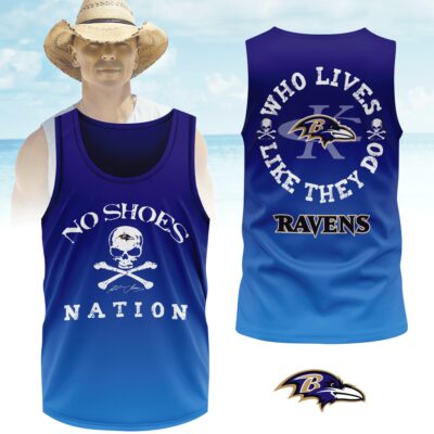 Baltimore Ravens | Premium NFL Kenny Chesney Who Lives Like They Do Shirt