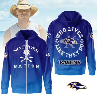 Baltimore Ravens | Premium NFL Kenny Chesney Who Lives Like They Do Shirt