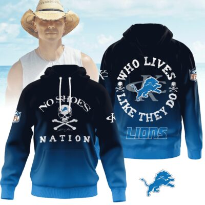 Detroit Lions | Premium NFL Kenny Chesney Who Lives Like They Do Shirt