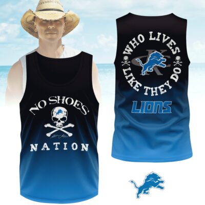Detroit Lions | Premium NFL Kenny Chesney Who Lives Like They Do Shirt