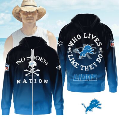 Detroit Lions | Premium NFL Kenny Chesney Who Lives Like They Do Shirt