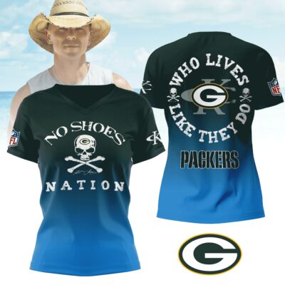 Green Bay Packers | Premium NFL Kenny Chesney Who Lives Like They Do Shirt