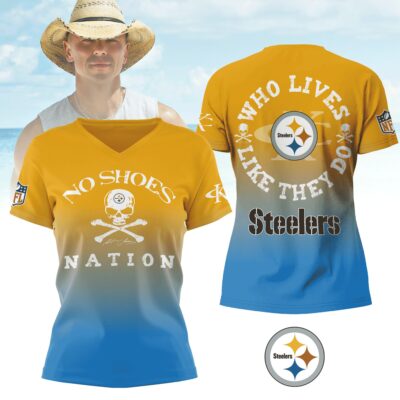 Pittsburgh Steelers | Premium NFL Kenny Chesney Who Lives Like They Do Shirt