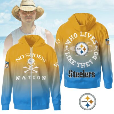 Pittsburgh Steelers | Premium NFL Kenny Chesney Who Lives Like They Do Shirt