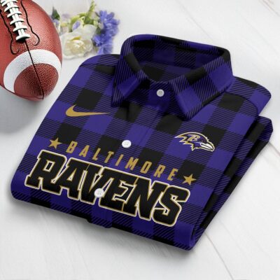 Baltimore Ravens | Premium NFL Check Long-sleeve Casual Shirt