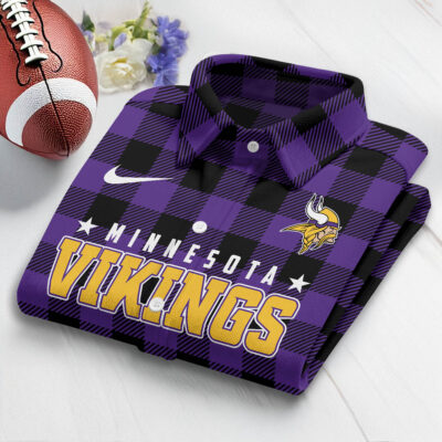 Minnesota Vikings | Premium NFL Check Long-sleeve Casual Shirt