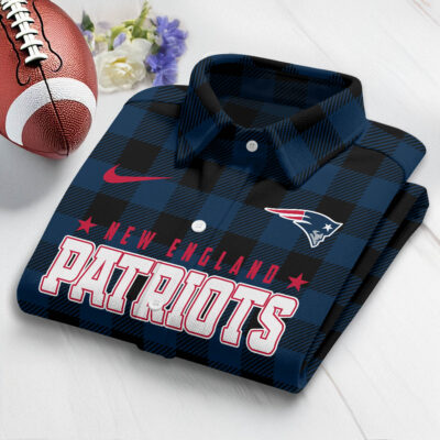 New England Patriots | Premium NFL Check Long-sleeve Casual Shirt - L