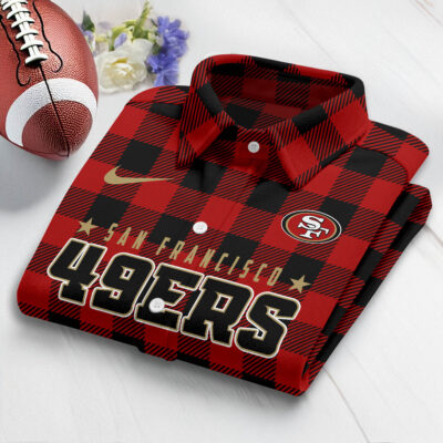 San Francisco 49ers | Premium NFL Check Long-sleeve Casual Shirt - 3XL