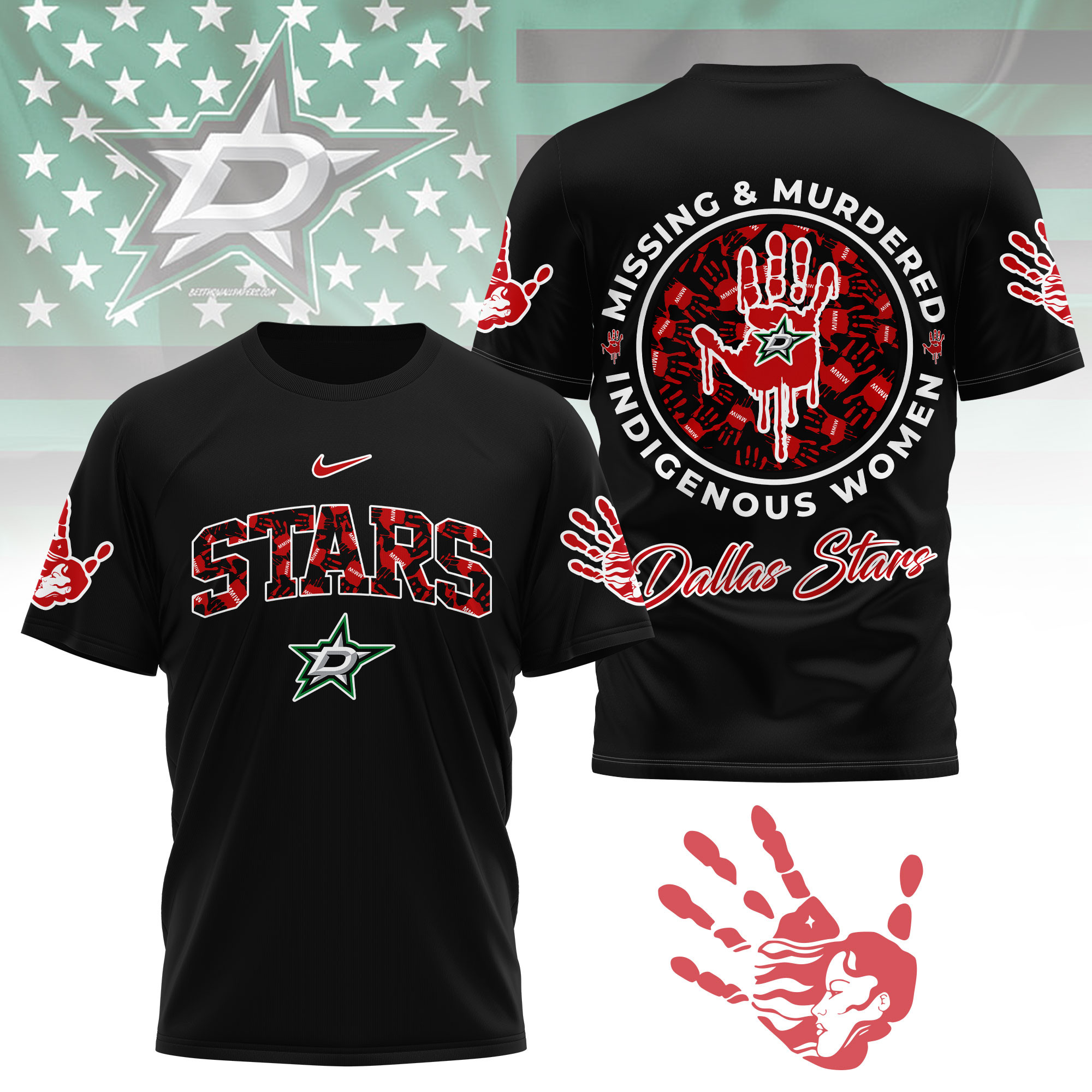 Dallas Stars | Premium NHL MMIW Awareness 3D Shirt - Image 2