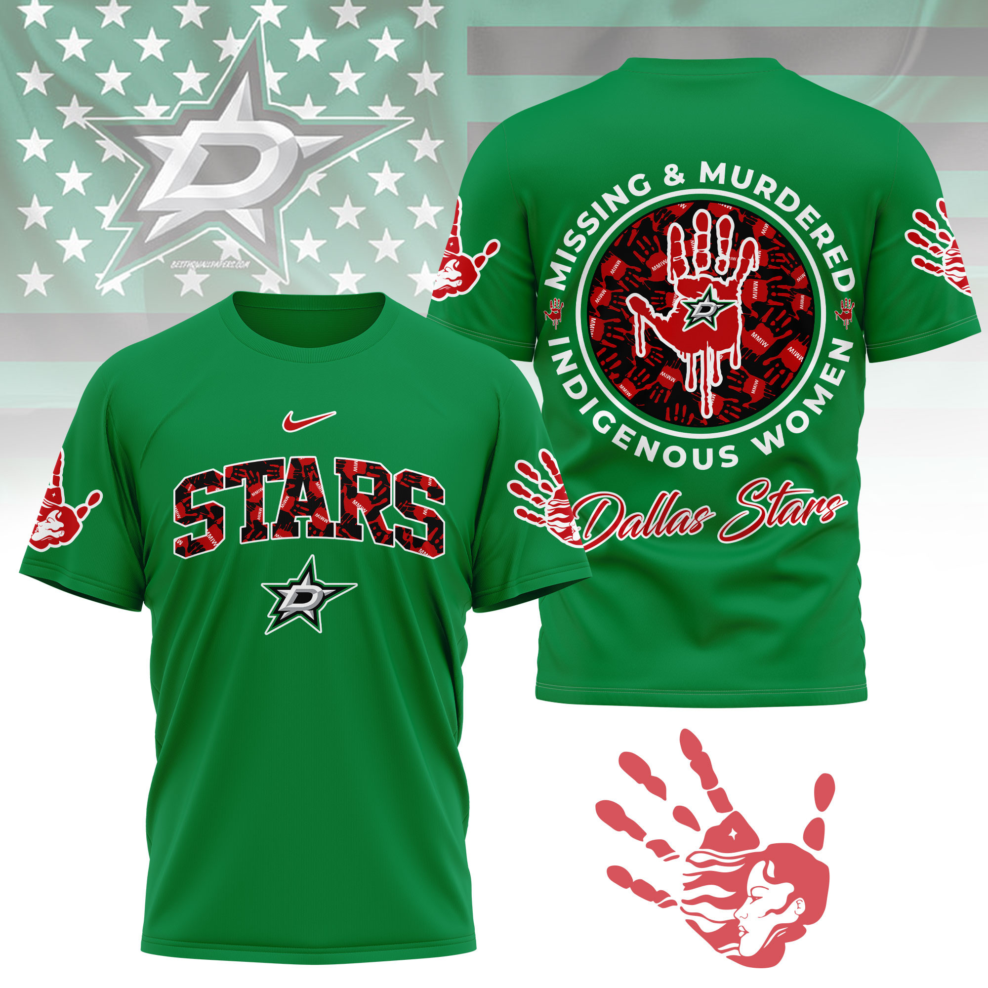 Dallas Stars | Premium NHL MMIW Awareness 3D Shirt - Image 4
