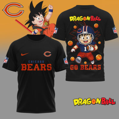 Chicago Bears | Premium NFL Son Goku 3D Shirt - Black