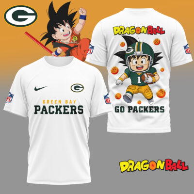 Green Bay Packers | Premium NFL Son Goku 3D Shirt - White