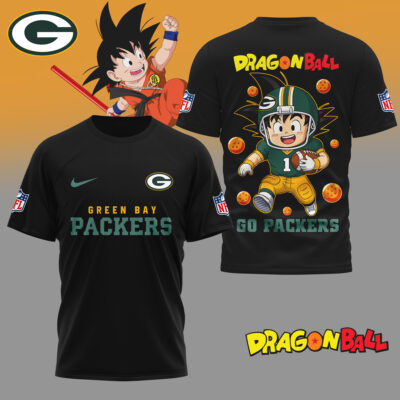 Green Bay Packers | Premium NFL Son Goku 3D Shirt - Black