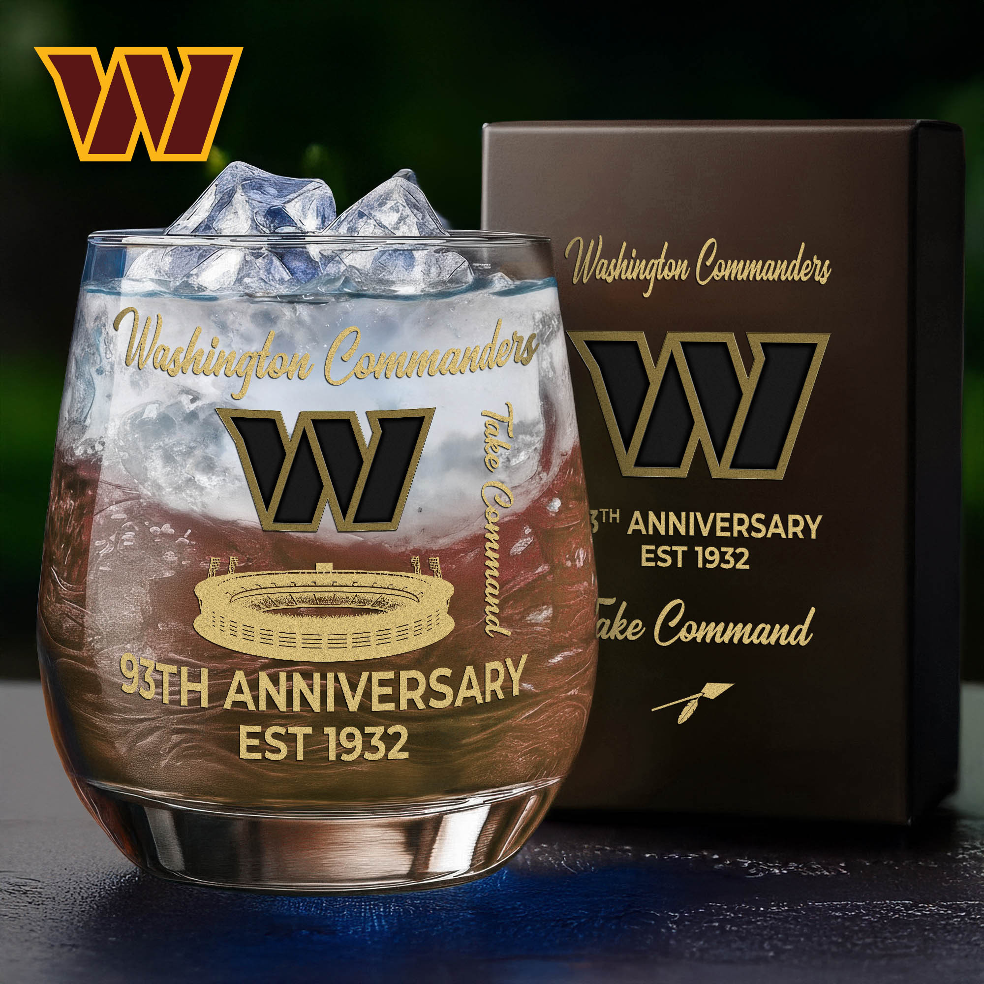 Washington Commanders | Premium NFL Legacy Celebration Whiskey Glass - Image 2