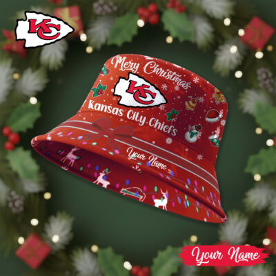 Kansas City Chiefs | Premium NFL Merry Christmas Bucket Hat