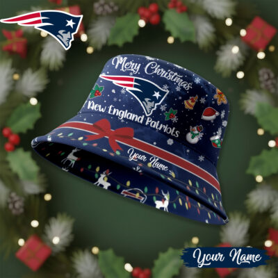 New England Patriots | Premium NFL Merry Christmas Bucket Hat