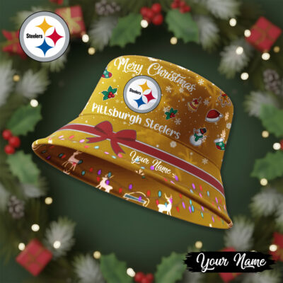 Pittsburgh Steelers | Premium NFL Merry Christmas Bucket Hat