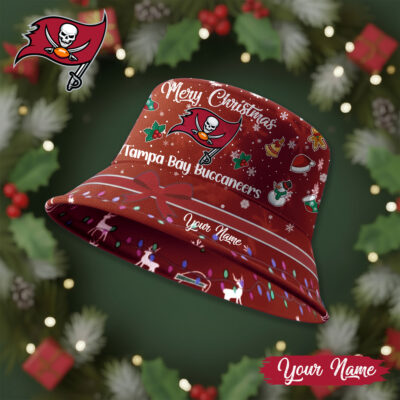 Tampa Bay Buccaneers | Premium NFL Merry Christmas Bucket Hat